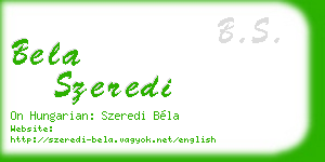 bela szeredi business card