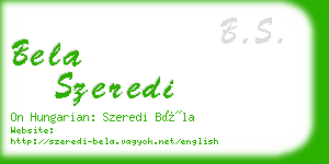 bela szeredi business card